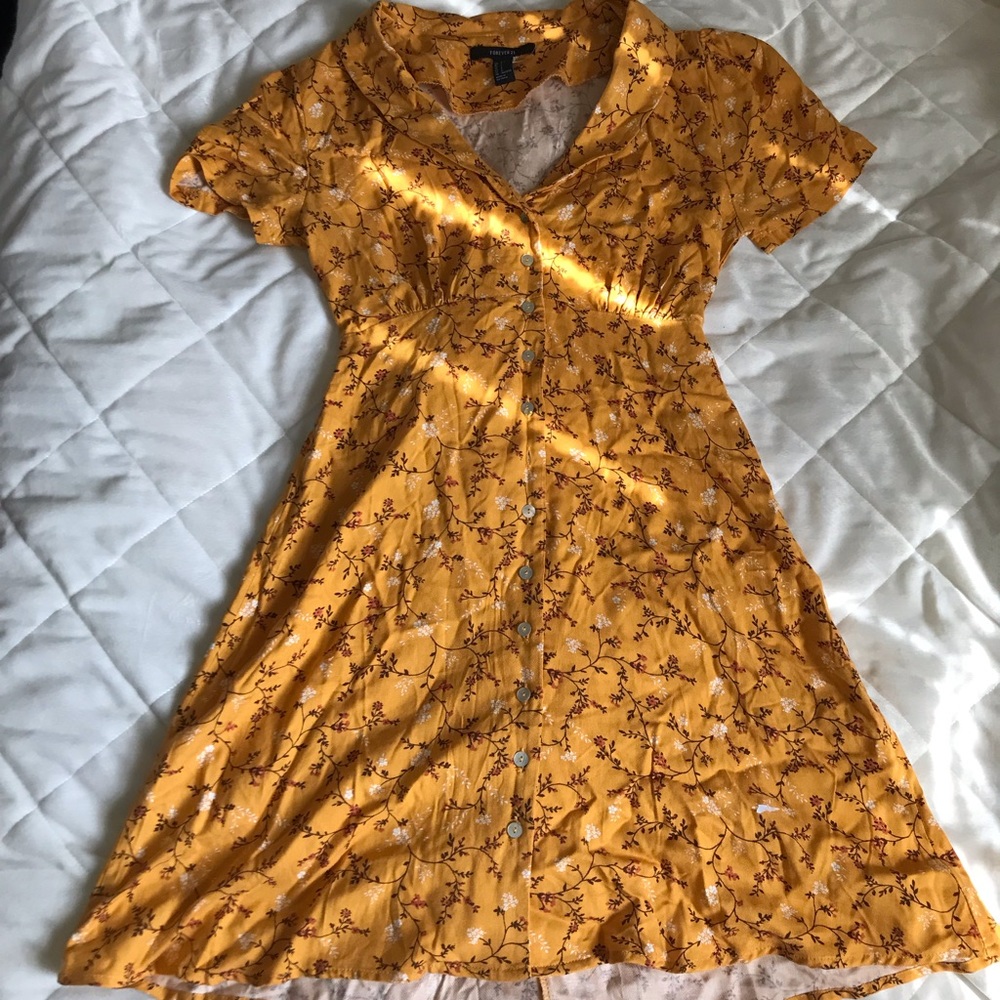 Yellow flower forever 21 dress